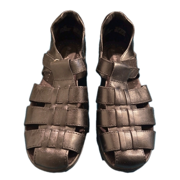 Cobbie Cuddlers ELSA II Black Leather Sandals Size 10 Women's Adjustable (EUC) - Picture 2 of 9